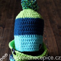 Háčkovaný setík - nákrčník + čepice