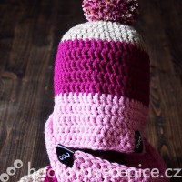 Háčkovaný setík - nákrčník + čepice (48-50 cm)