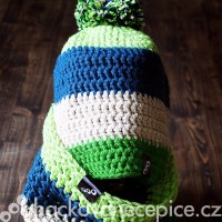 Háčkovaný setík - nákrčník + čepice (51-53 cm)